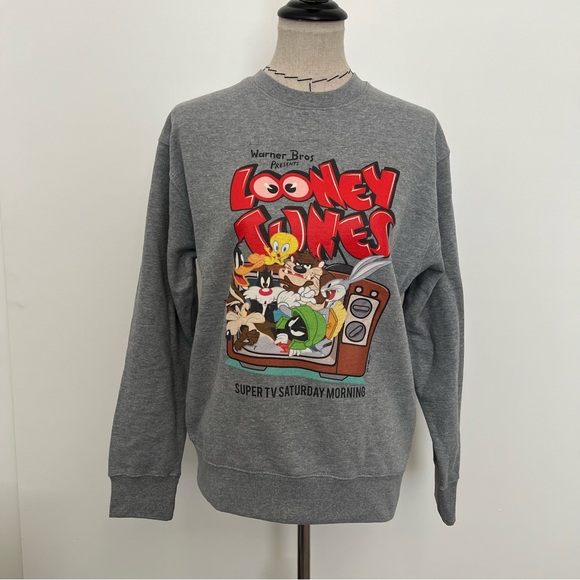 NWOT LOONEY TUNES SUPER TV SATURDAY MORNING CREWNECK SWEATSHIRT - Picture 1 of 10